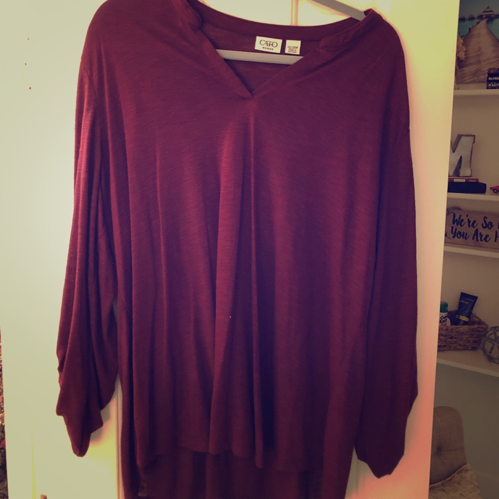 Cato maroon tunic top